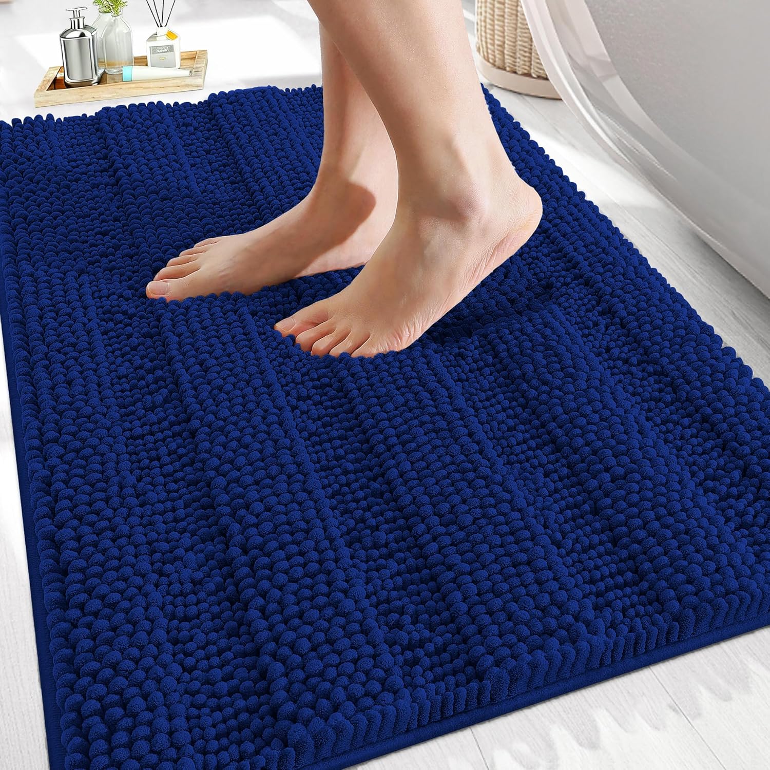 OLANLY Soft Chenille Bath Rug