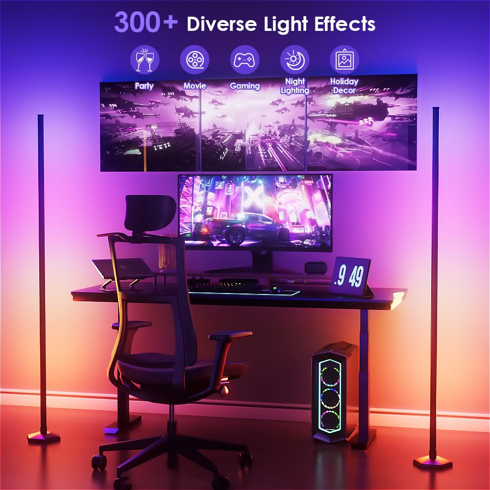 YIKBIK RGB Floor Lamp with Bluetooth App & Remote