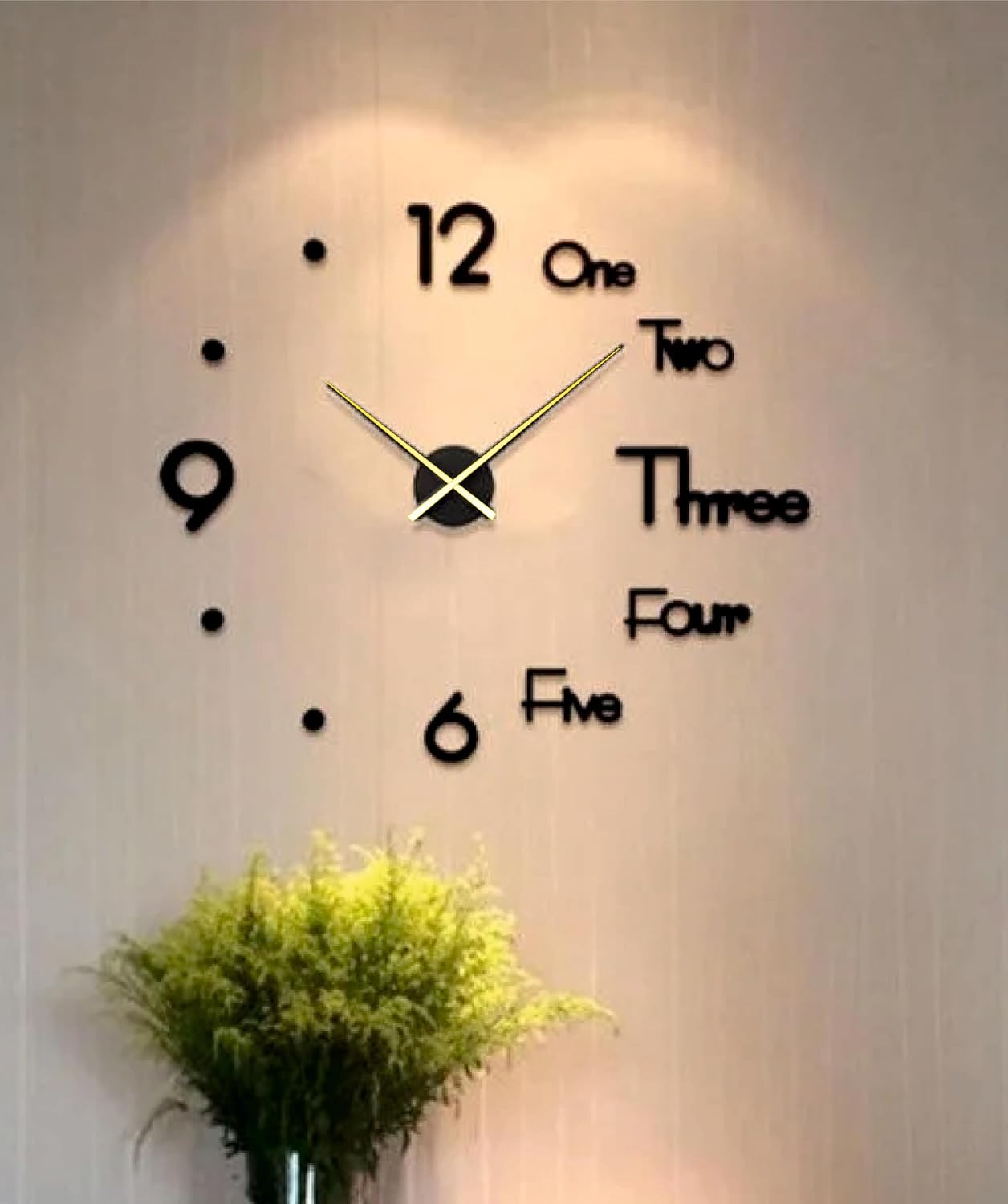 Wall Clock with Golden Easy Visible Hands