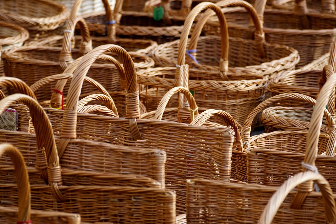 Woven Seagrass Floor Basket with Handles